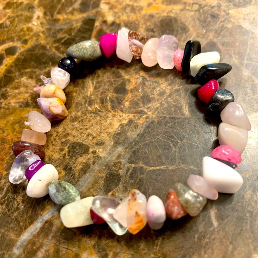 Purple&natural stone Bracelet handmade